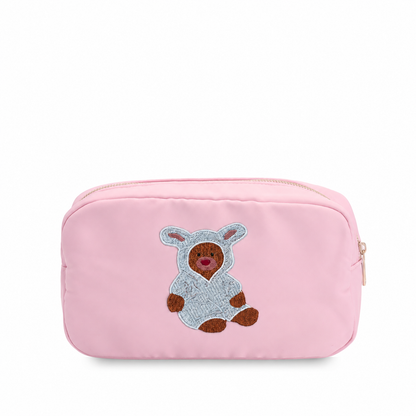 “Bear” Embroidered Medium Pouch