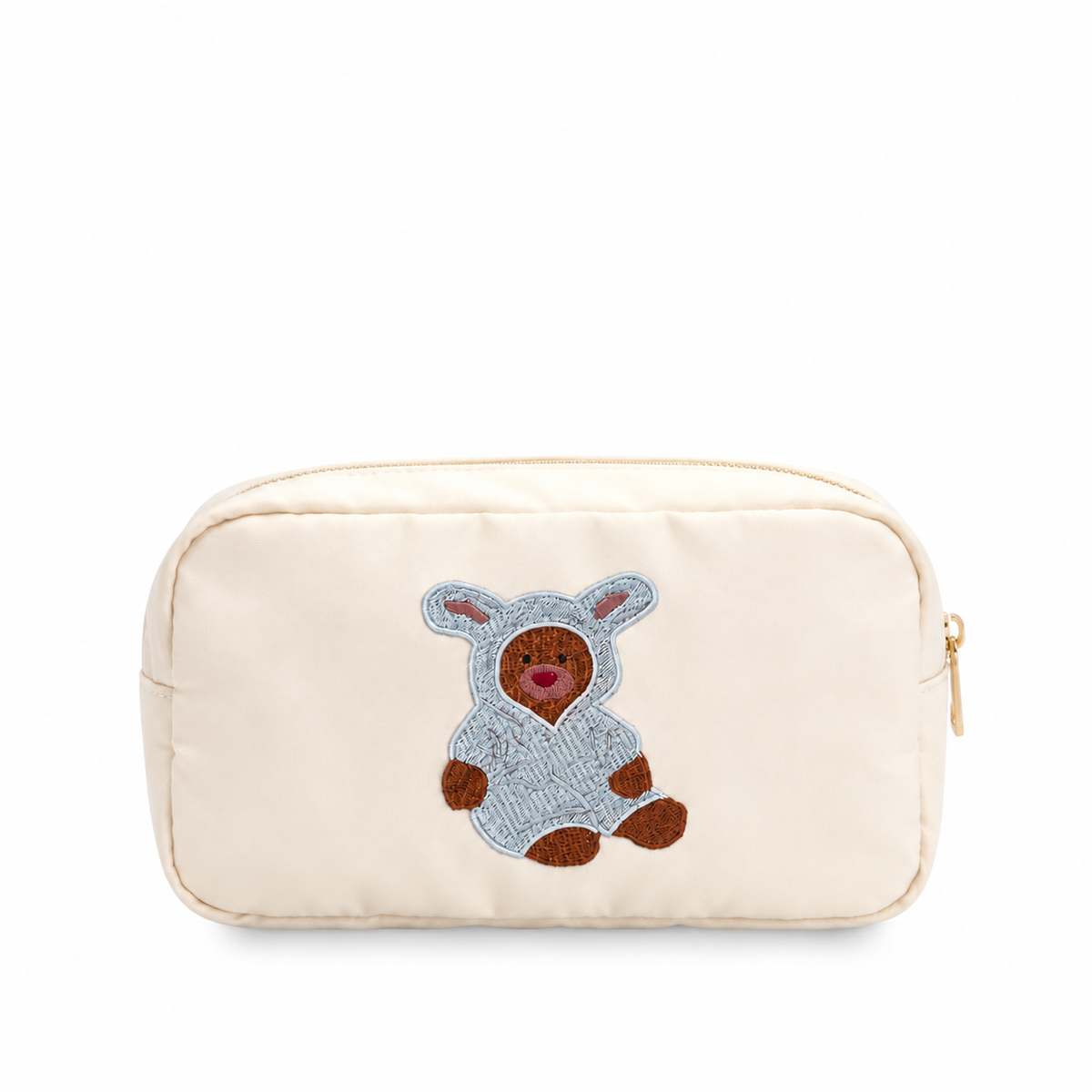 “Bear” Embroidered Medium Pouch
