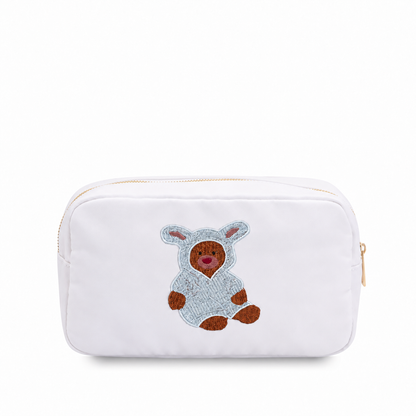 “Bear” Embroidered Medium Pouch