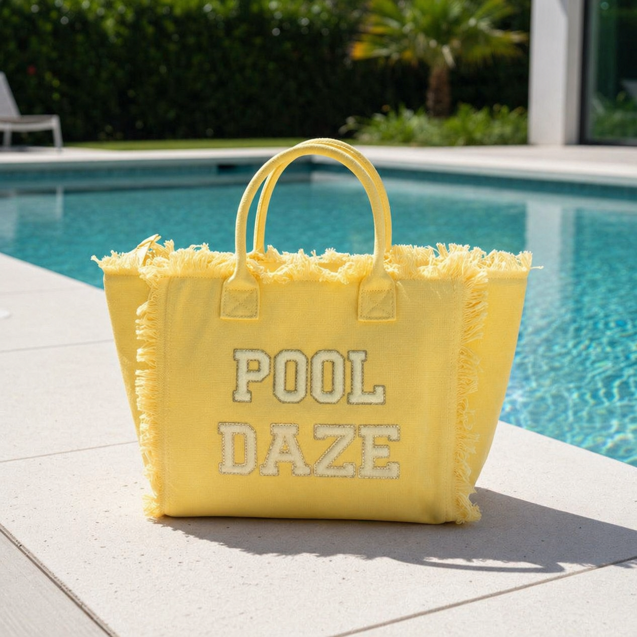 "Pool Daze" St Barths Tote Bag, Yellow