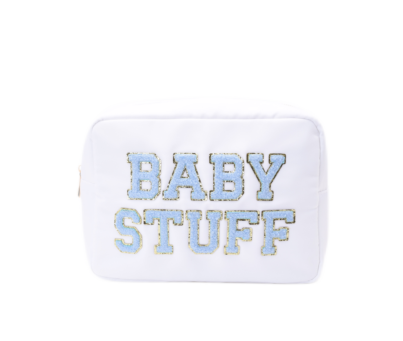 White Large Pouch - Blue 