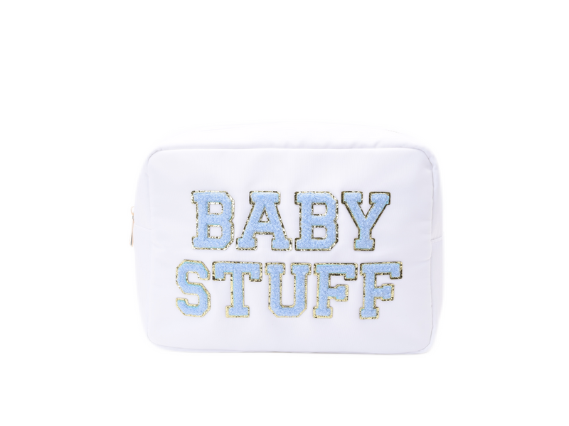 White Large Pouch - Blue 