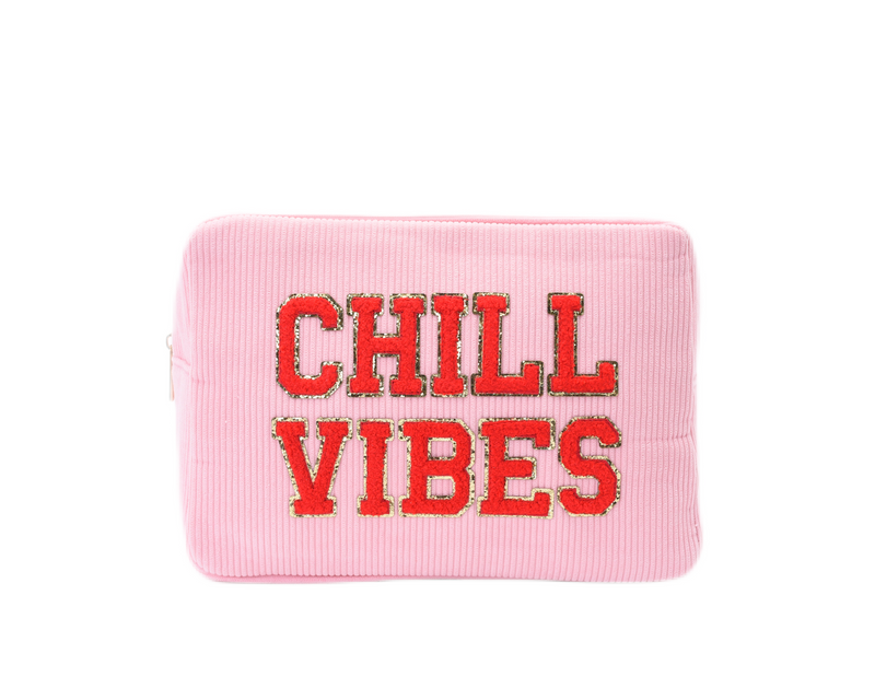 Pink Cord Large Pouch 