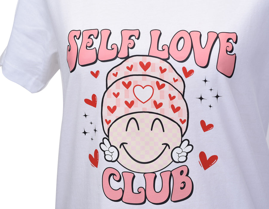 White“ Self Love” Club T Shirt
