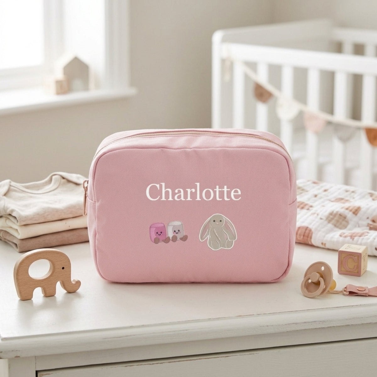 Personalised Jellycat-Inspired Embroidered Pouch