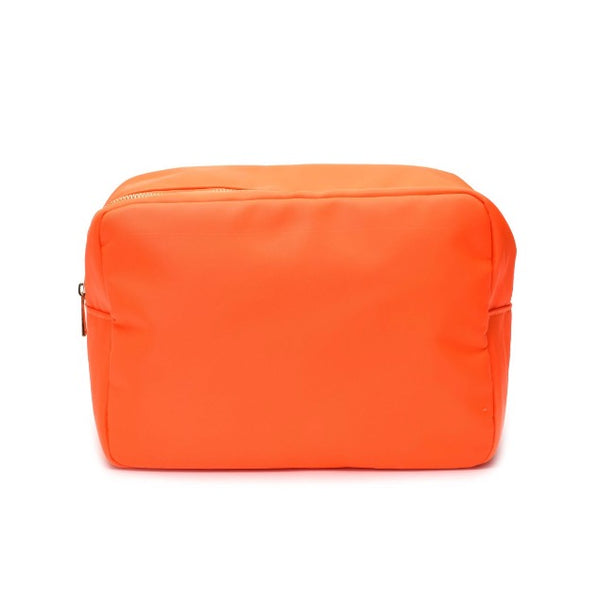 Neon Orange Personalised Pouch - Large