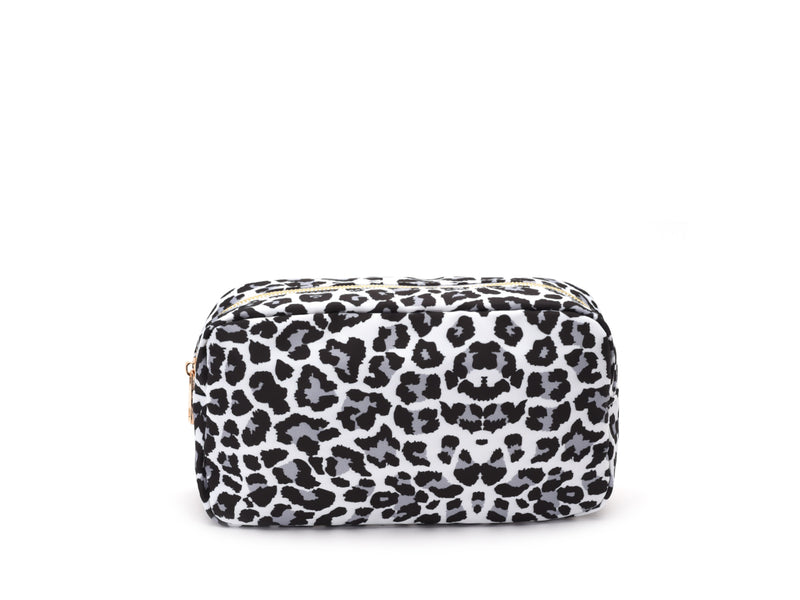 Black & White Animal Print Personalised Pouch - Medium