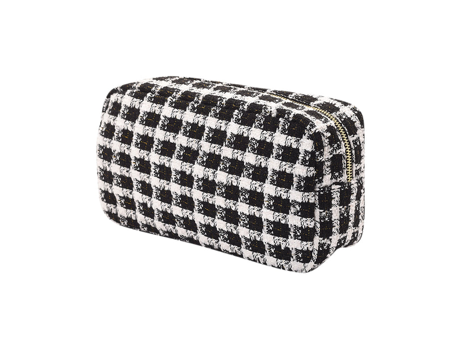 Black Check Personalised Pouch - Medium