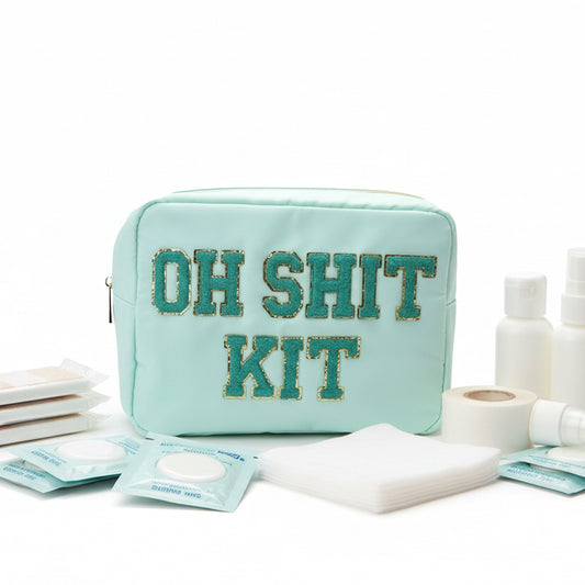 "Oh Sh*t Kit" Large Pouch, Mint Green