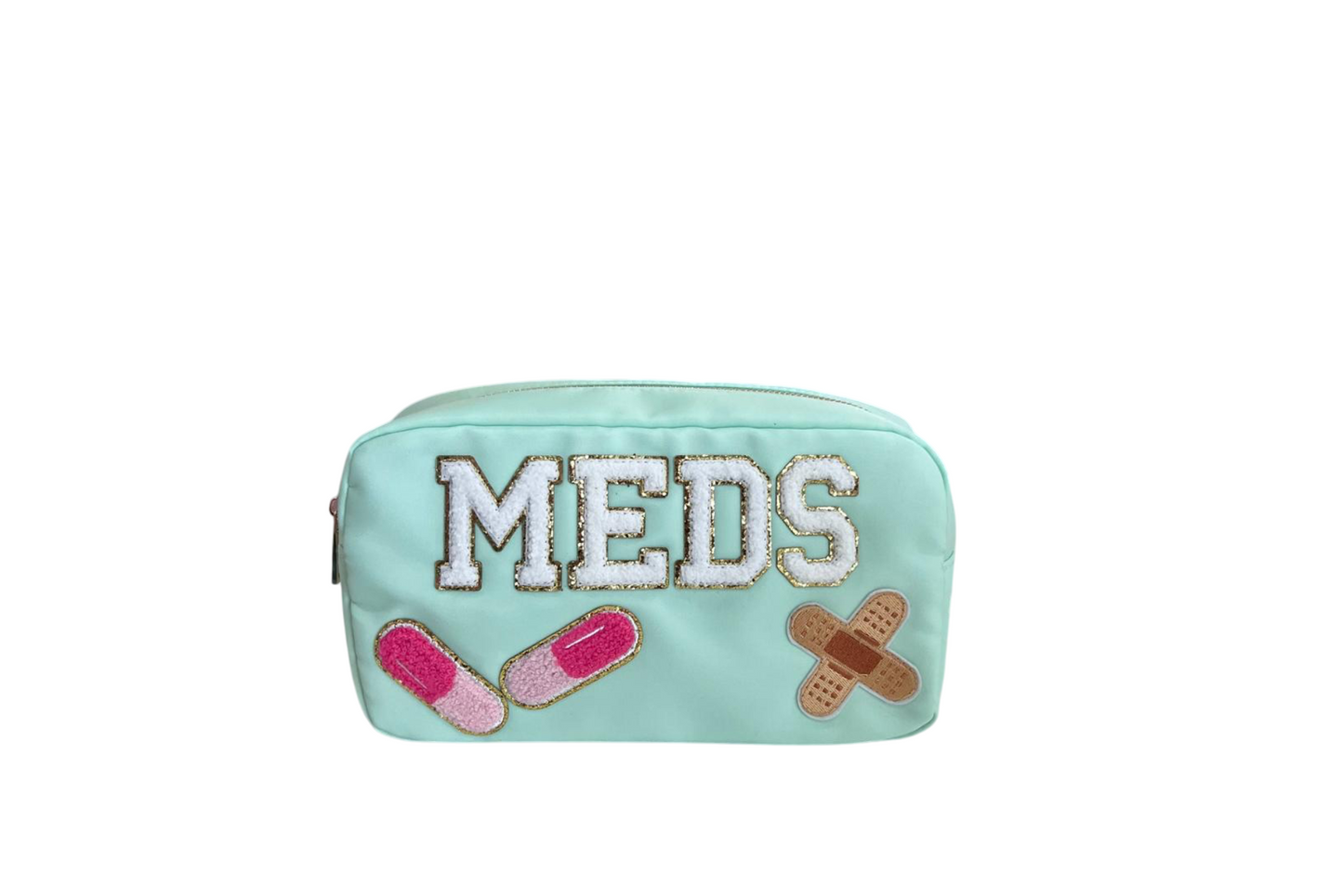 "Meds" Medium Pouch, Mint Green