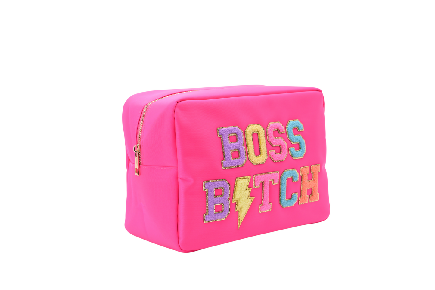 "Boss B*tch" Large Pouch, Neon Pink