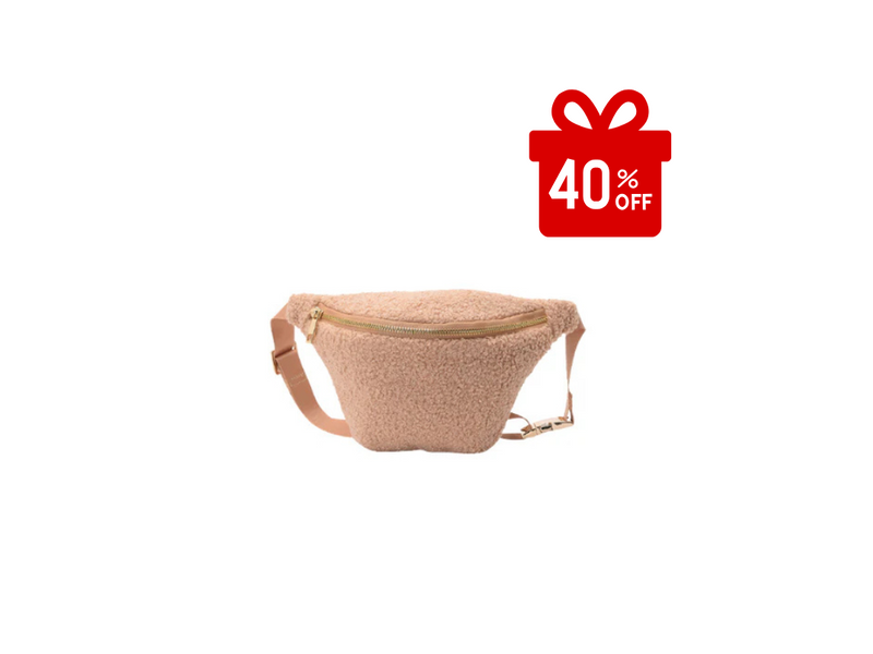Beige Teddy Personalised  Bum Bag - Small