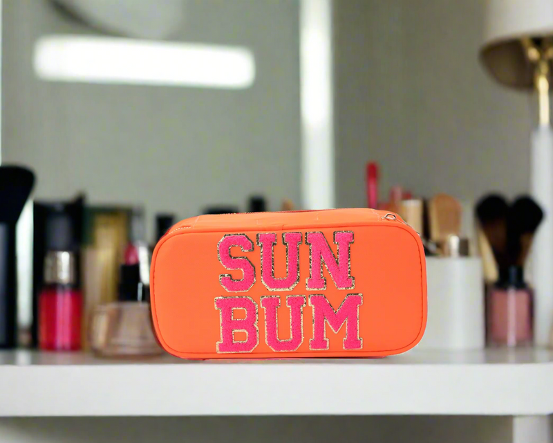 Orange Solid Make Up Case - 