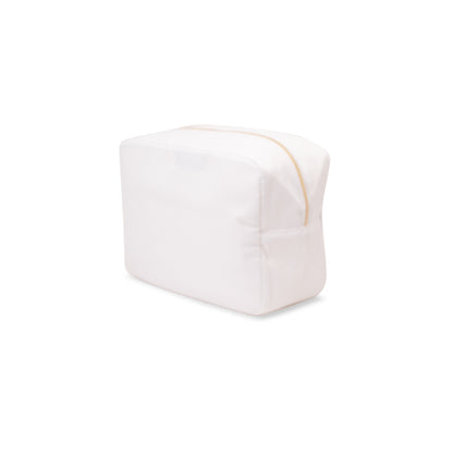 White Large Pouch - Blue "Baby Stuff" - The Happy Tribe