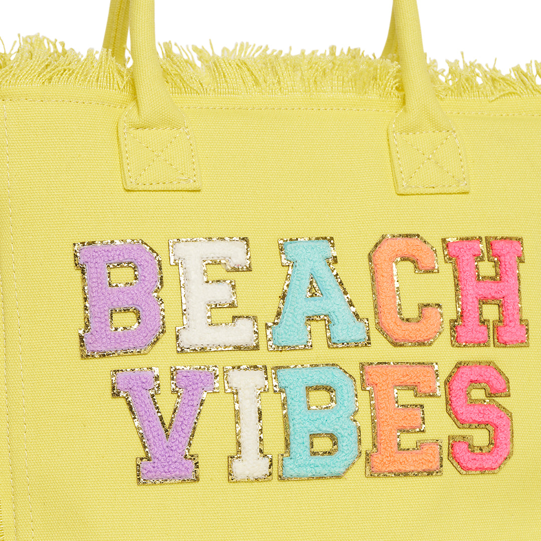 Yellow St Bart’s Tote - “Beach Vibes” Bag - The Happy Tribe