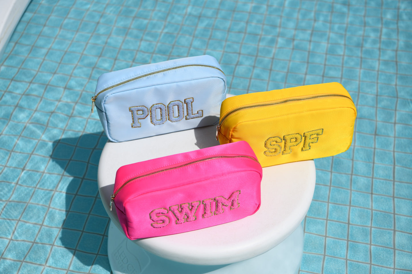 The Poolside Trio, Medium Pouch Bundle, SPF, Swim & Pool