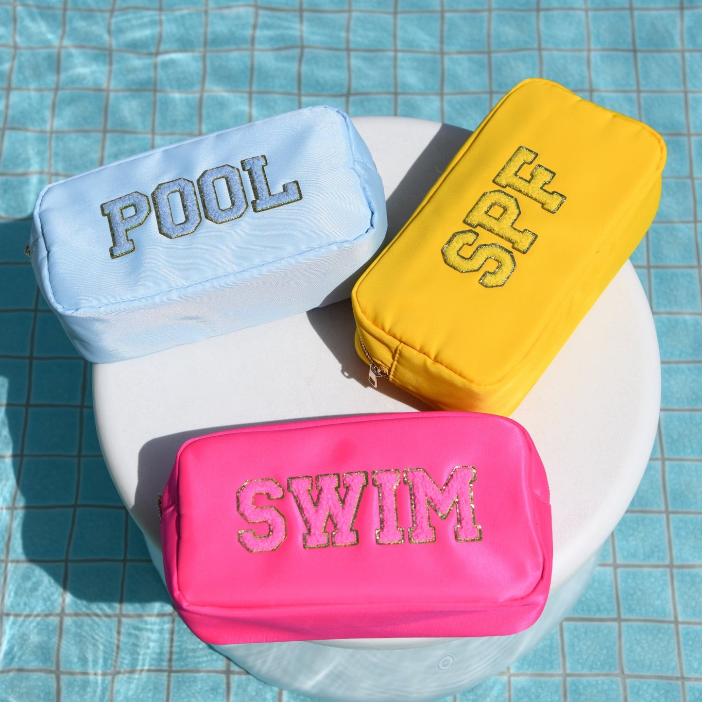 The Poolside Trio, Medium Pouch Bundle, SPF, Swim & Pool