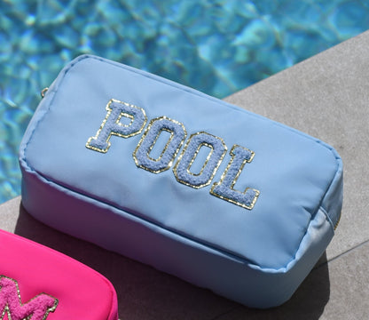 "Pool" Medium Pouch, Baby Blue