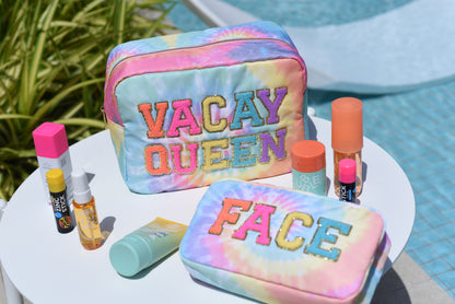 Large Tie Dye Pouch- Vacay Queen - The Happy Tribe
