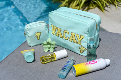 "Vacay & Mini" Bundle, Mint, Large & Extra Small Pouch Set
