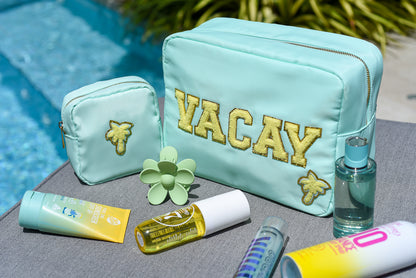 "Vacay & Mini" Bundle, Mint, Large & Extra Small Pouch Set