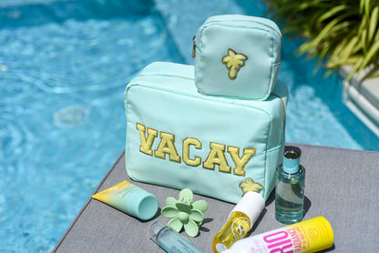 "Vacay & Mini" Bundle, Mint, Large & Extra Small Pouch Set