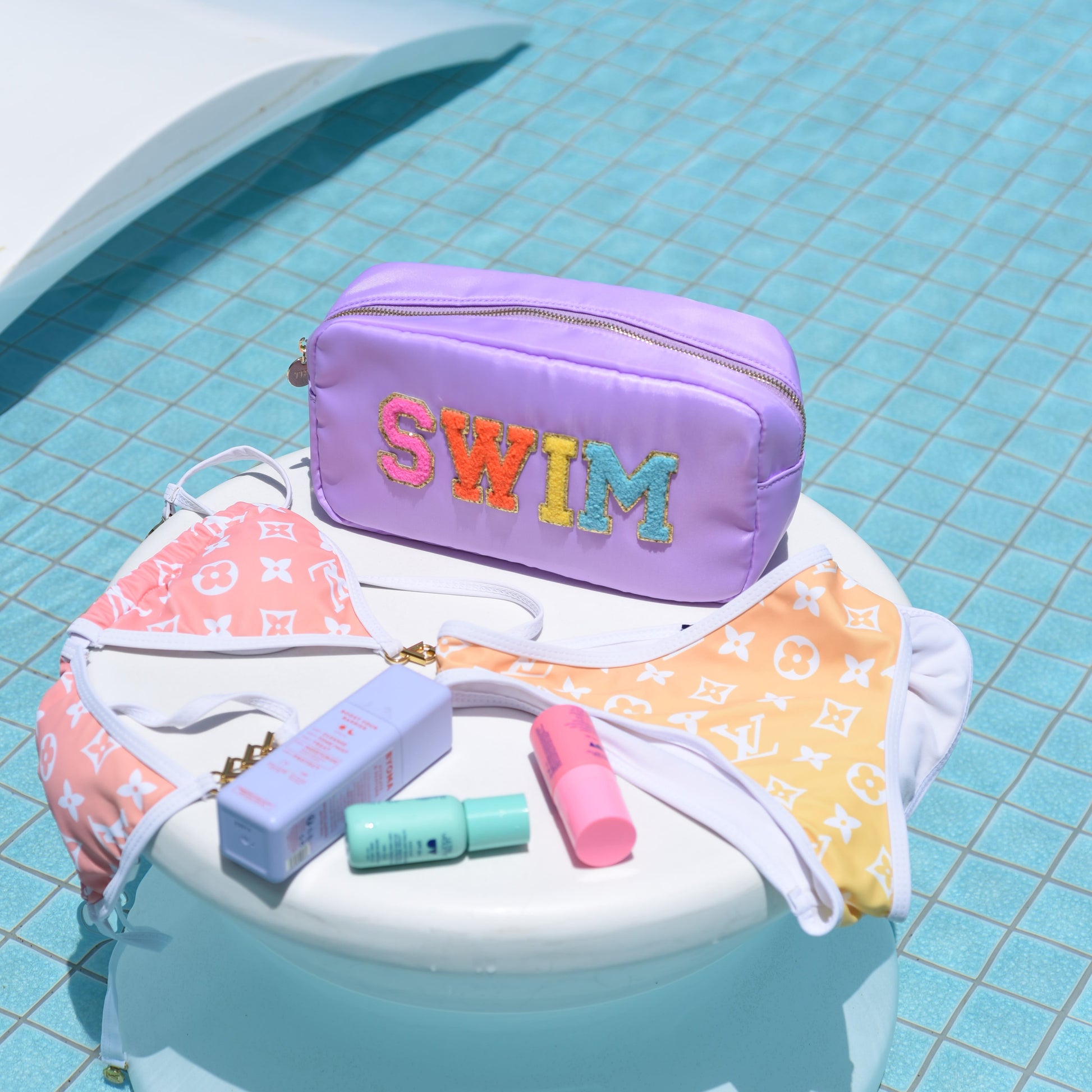 Lilac Medium "Swim” Pouch - The Happy Tribe