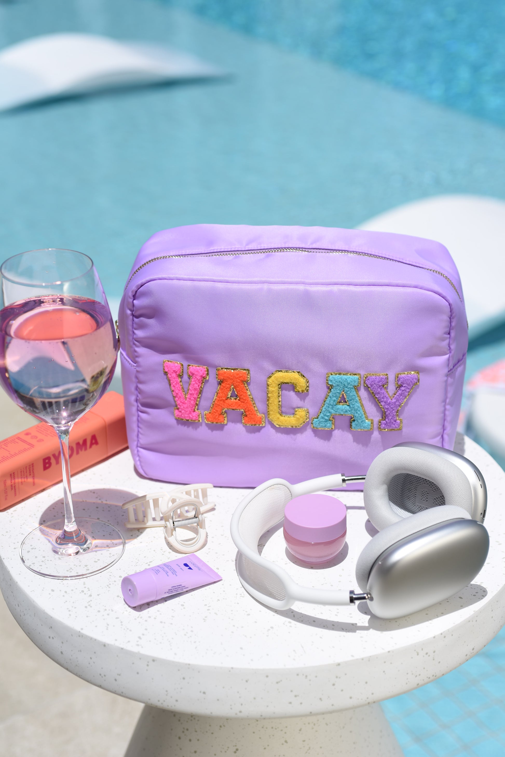 Large Lilac “Vacay" Pouch - The Happy Tribe