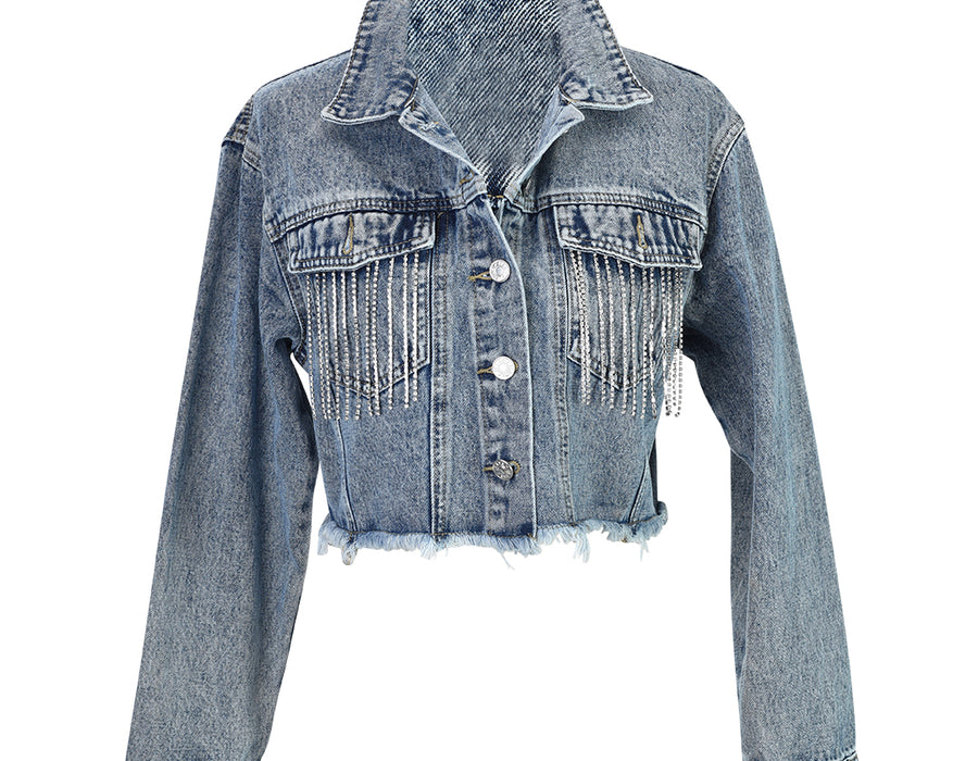 Personalised Bridal Diamanté Denim Jacket
