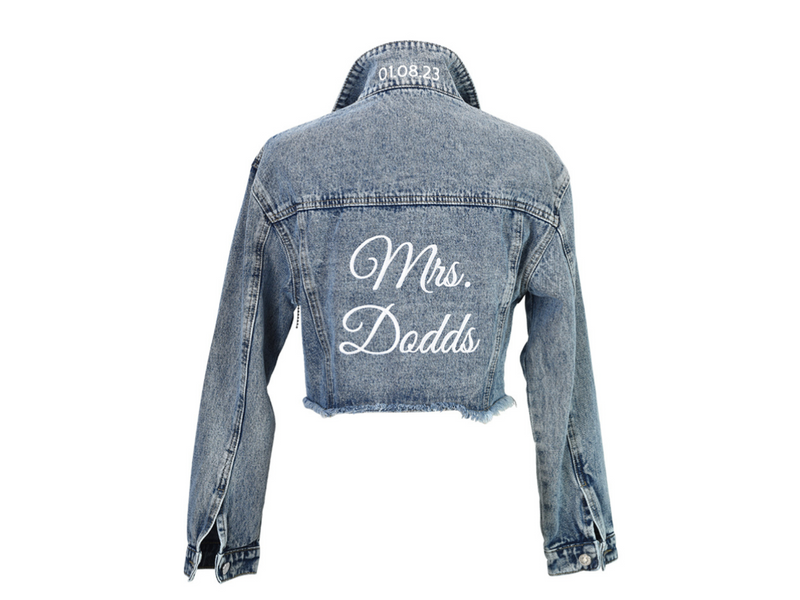 Personalised Bridal Diamanté Denim Jacket