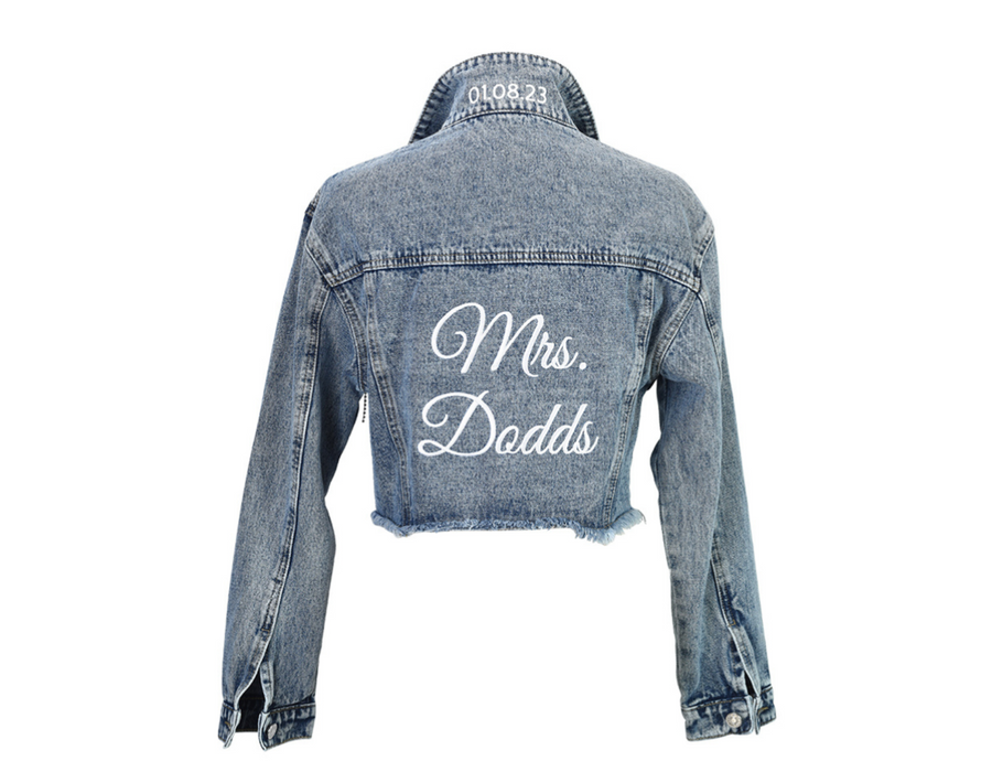 Personalised Bridal Diamanté Denim Jacket