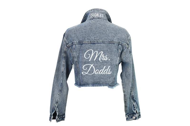 Personalised Bridal Diamanté Denim Jacket