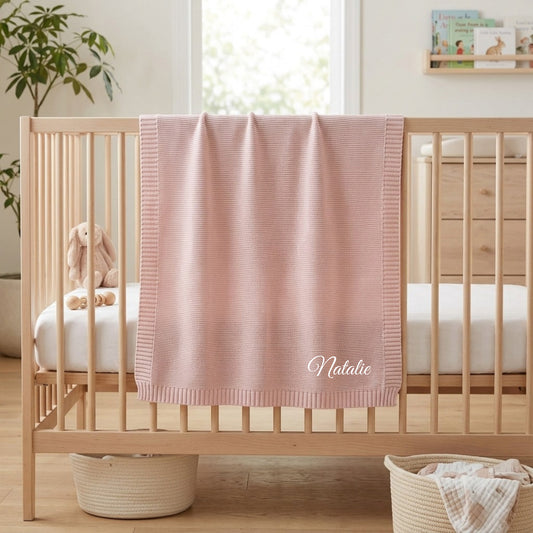 Personalised Knitted Baby Blanket