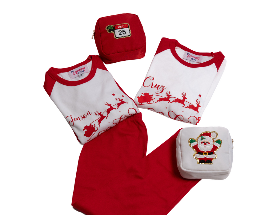 Red Personalised Children's 'Believe' Christmas Pjs