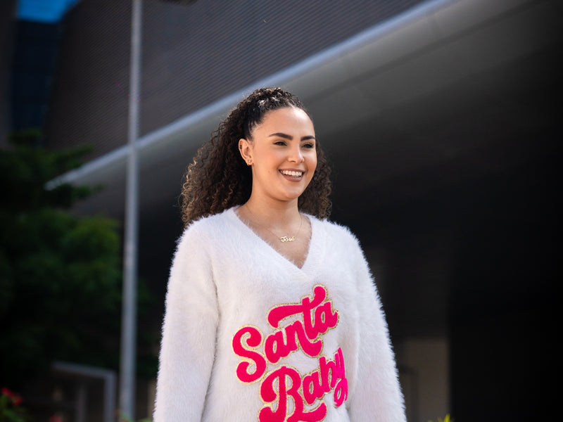 White Santa Baby Fluffy Jumper