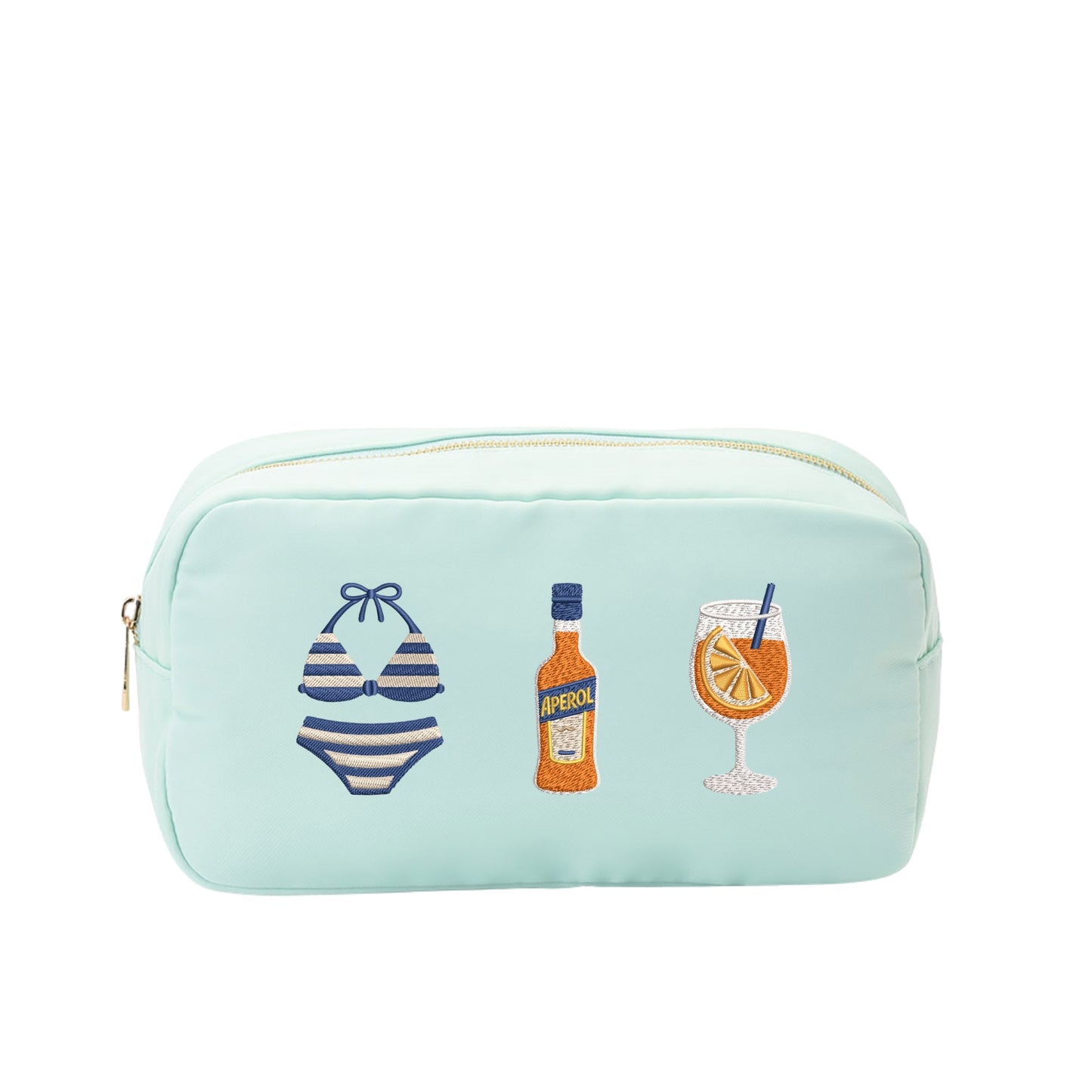 “Spritz Summer” Medium, Embroidered Pouch