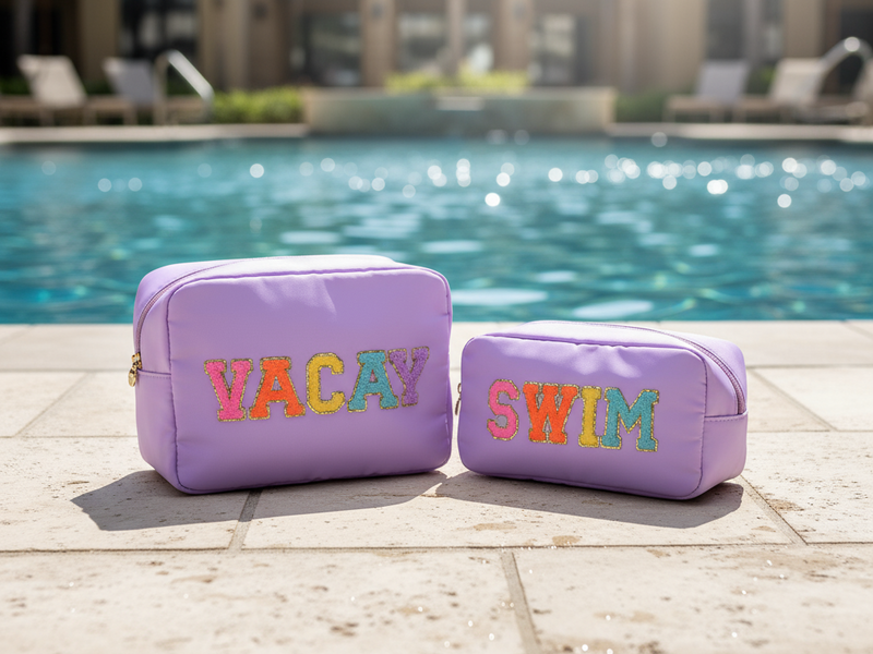 Lilac “Vacay & Swim” Bundle, Large & Medium Pouches