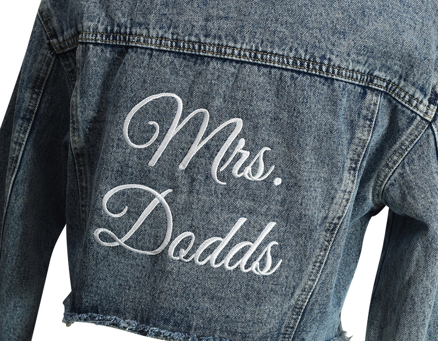 Personalised Bridal Diamente Denim Jacket