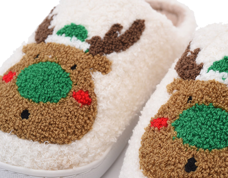 Christmas Slippers - Green Reindeer