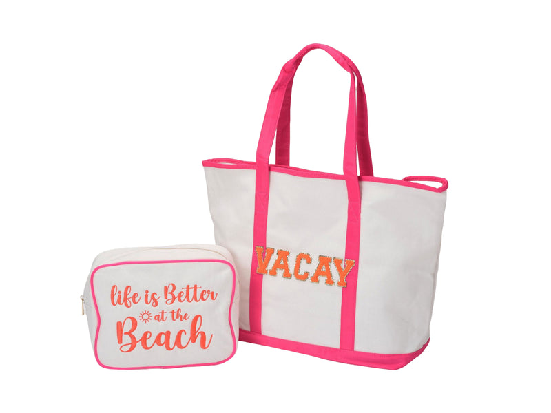 Vacay Tote & Pouch Set — Life is Better at the Beach
