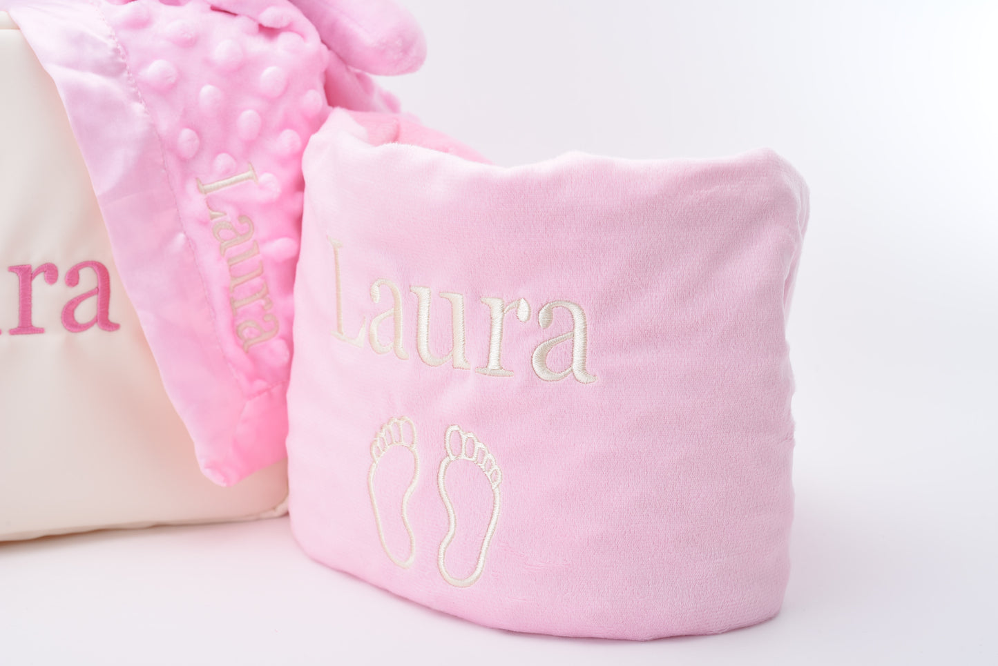 Personalised Baby Gift Set, Baby Pink
