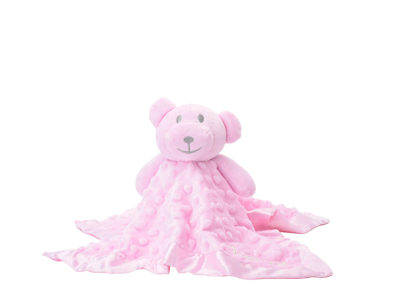 Baby Girls Personalised Pink Teddy Bear Comforter