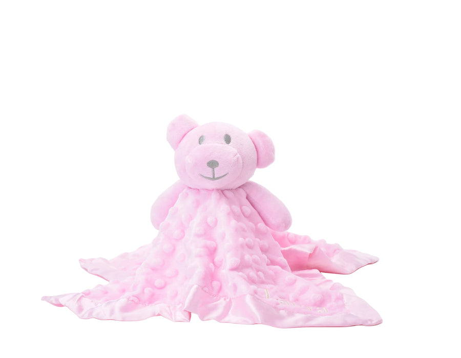 Baby Girls Personalised Pink Teddy Bear Comforter