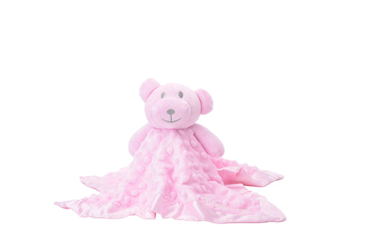 Baby Girls Personalised Pink Teddy Bear Comforter