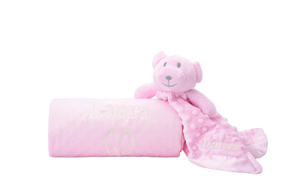 Personalised Baby Gift Set, Baby Pink