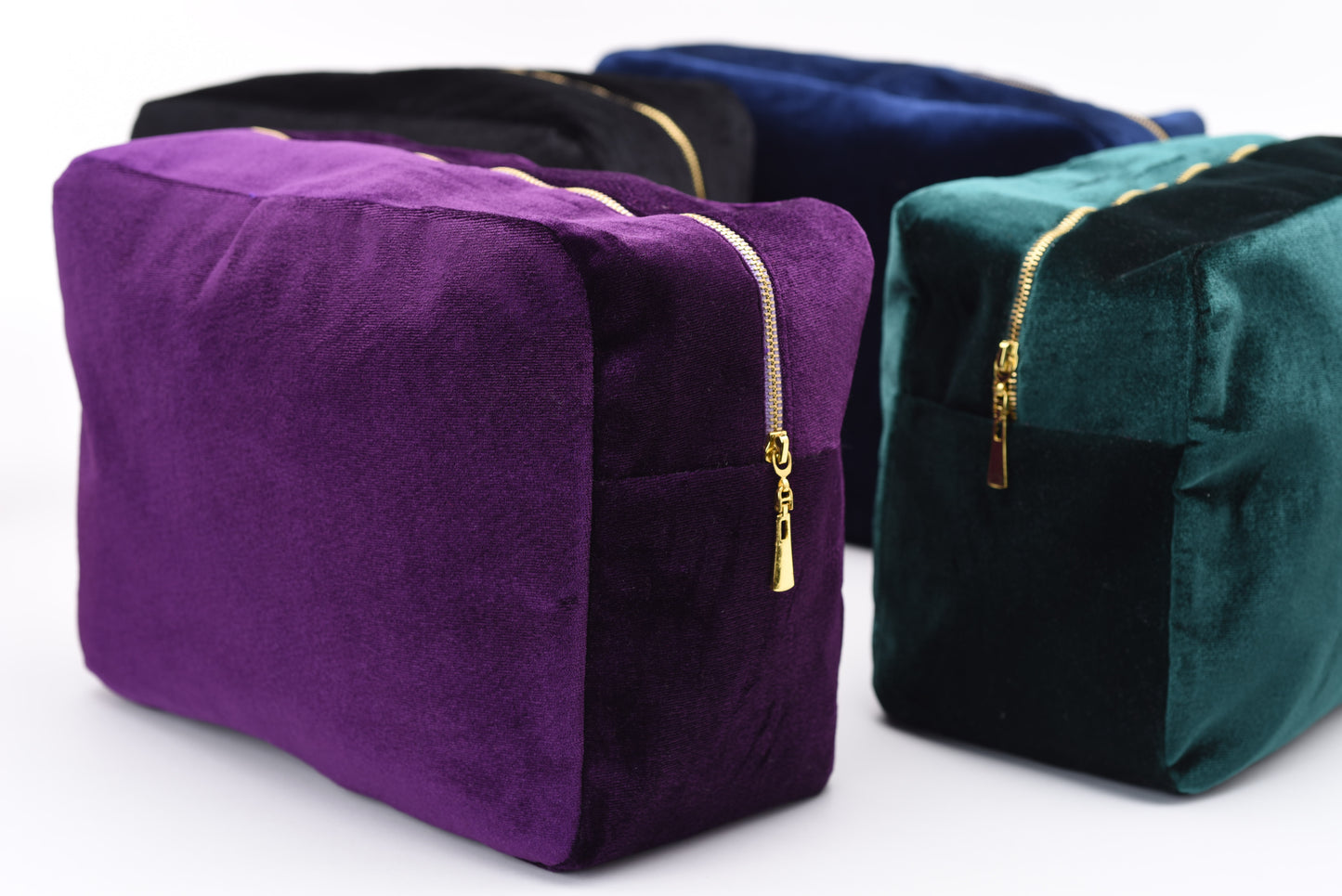Luxury Personalised Velvet Large Pouch, Bold Edit