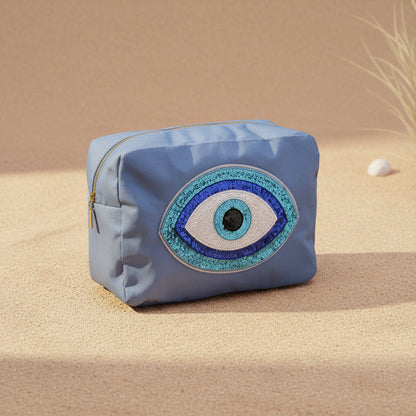"Evil Eye" Large Pouch, Blue