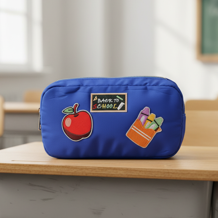 "Back To School" Small Pouch, Royal Blue