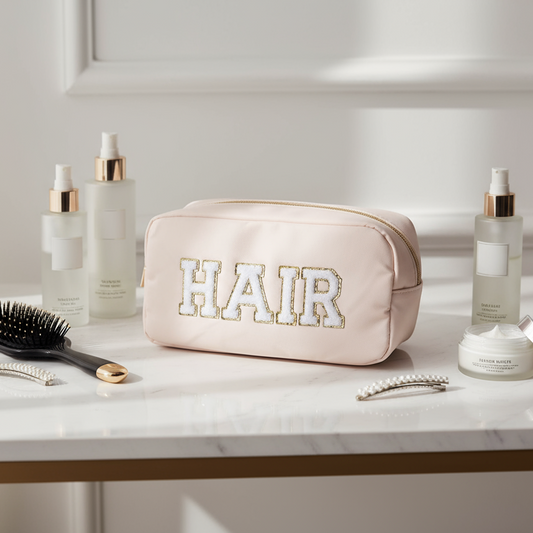 Cream Medium Pouch "Hair"