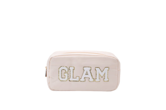 "Glam" Medium Pouch, Cream